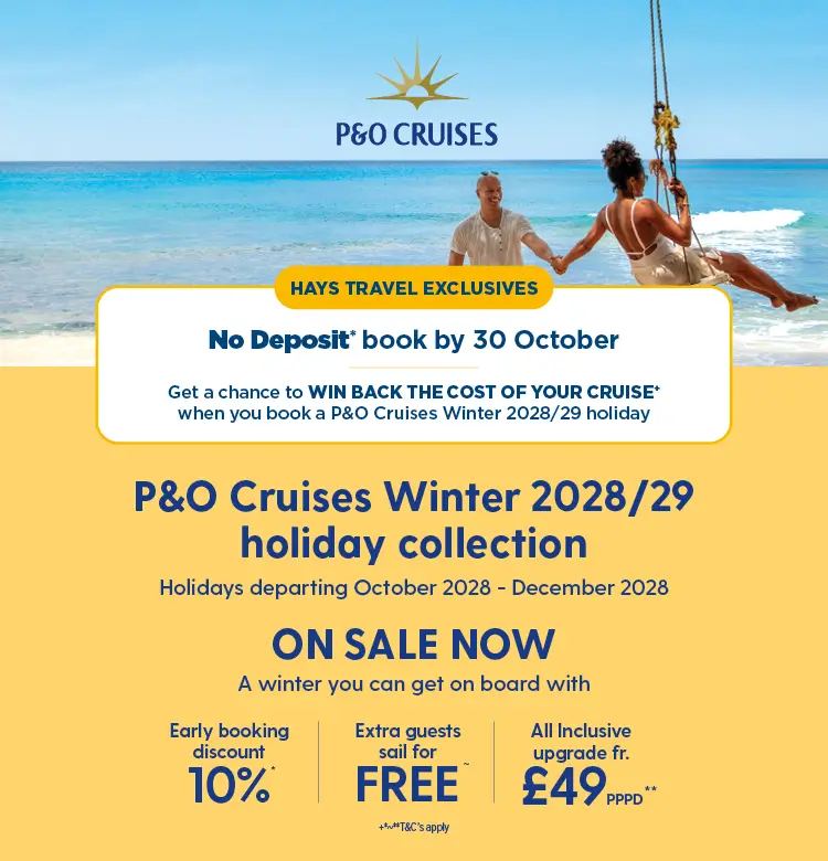 New P&O Cruises Winter 2028/29 holiday collection